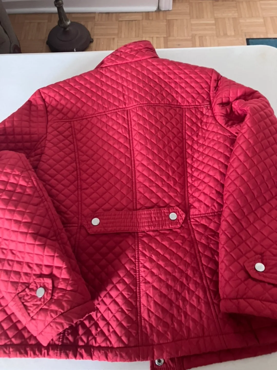 Women's Red Quilted Jacket - Size M/M image indicator(2)