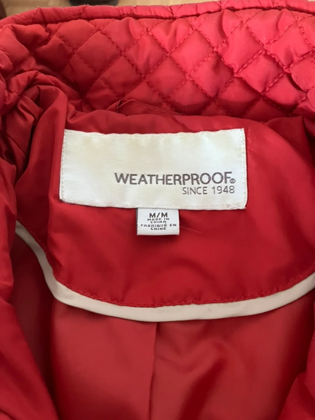 Women's Red Quilted Jacket - Size M/M image indicator(4)