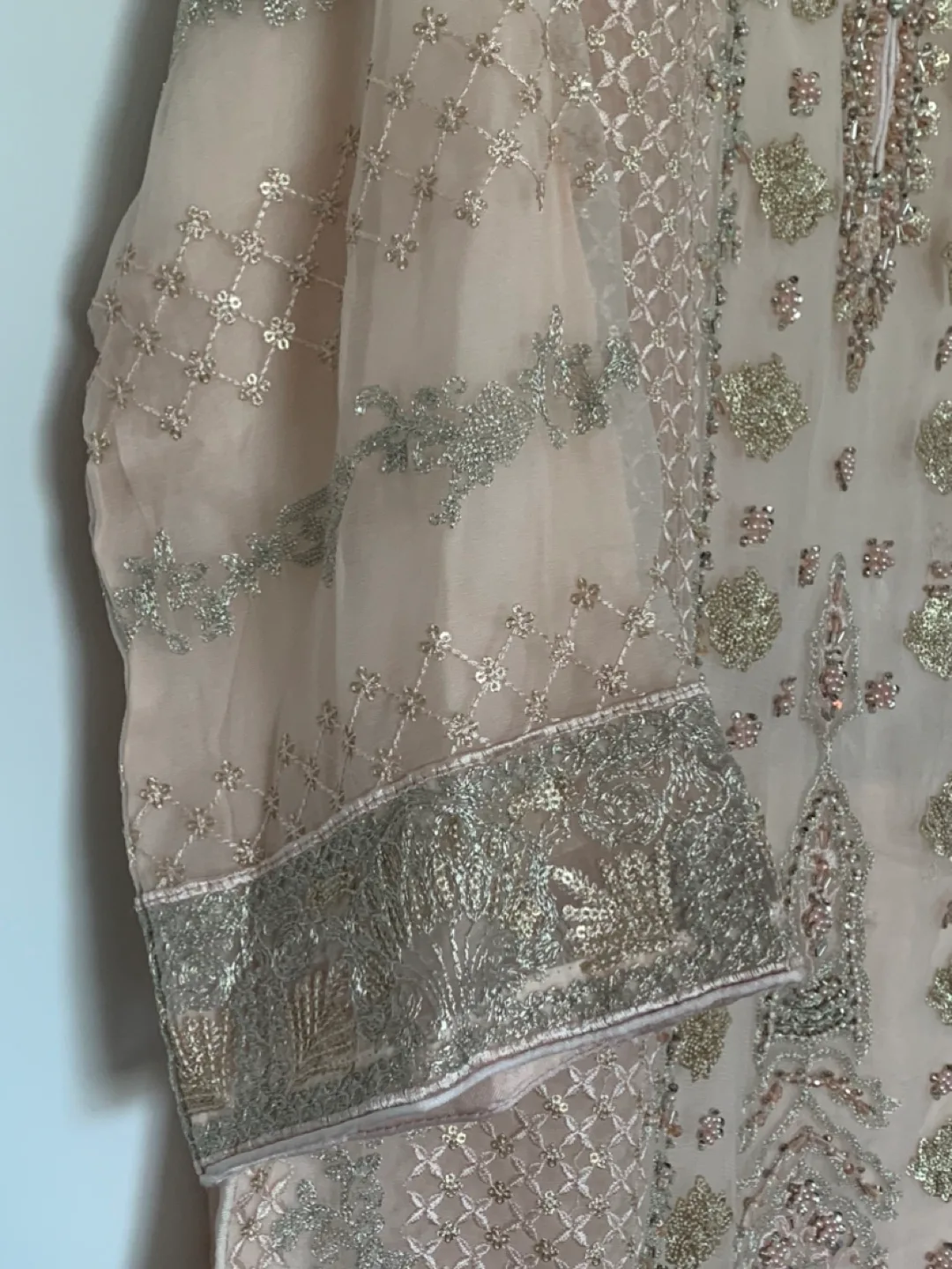 Gorgeous Embroidered Shalwar Kameez Set with Maroon Dupatta image indicator(5)