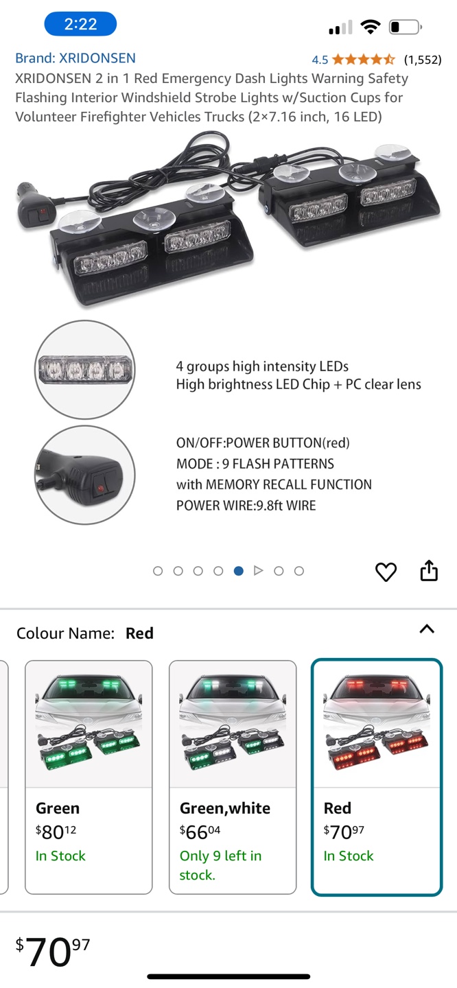XRIDONSEN 2 in 1 blue Emergency Dash Lights - photo 4