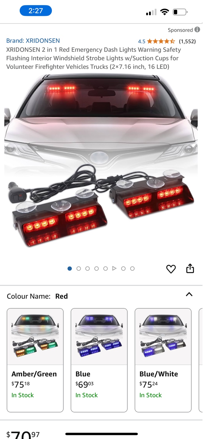 XRIDONSEN 2 in 1 blue Emergency Dash Lights - photo 2