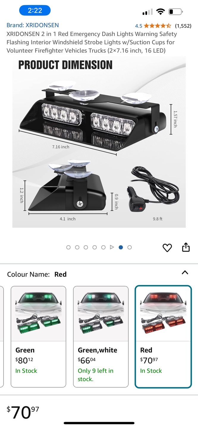 XRIDONSEN 2 in 1 blue Emergency Dash Lights - photo 3
