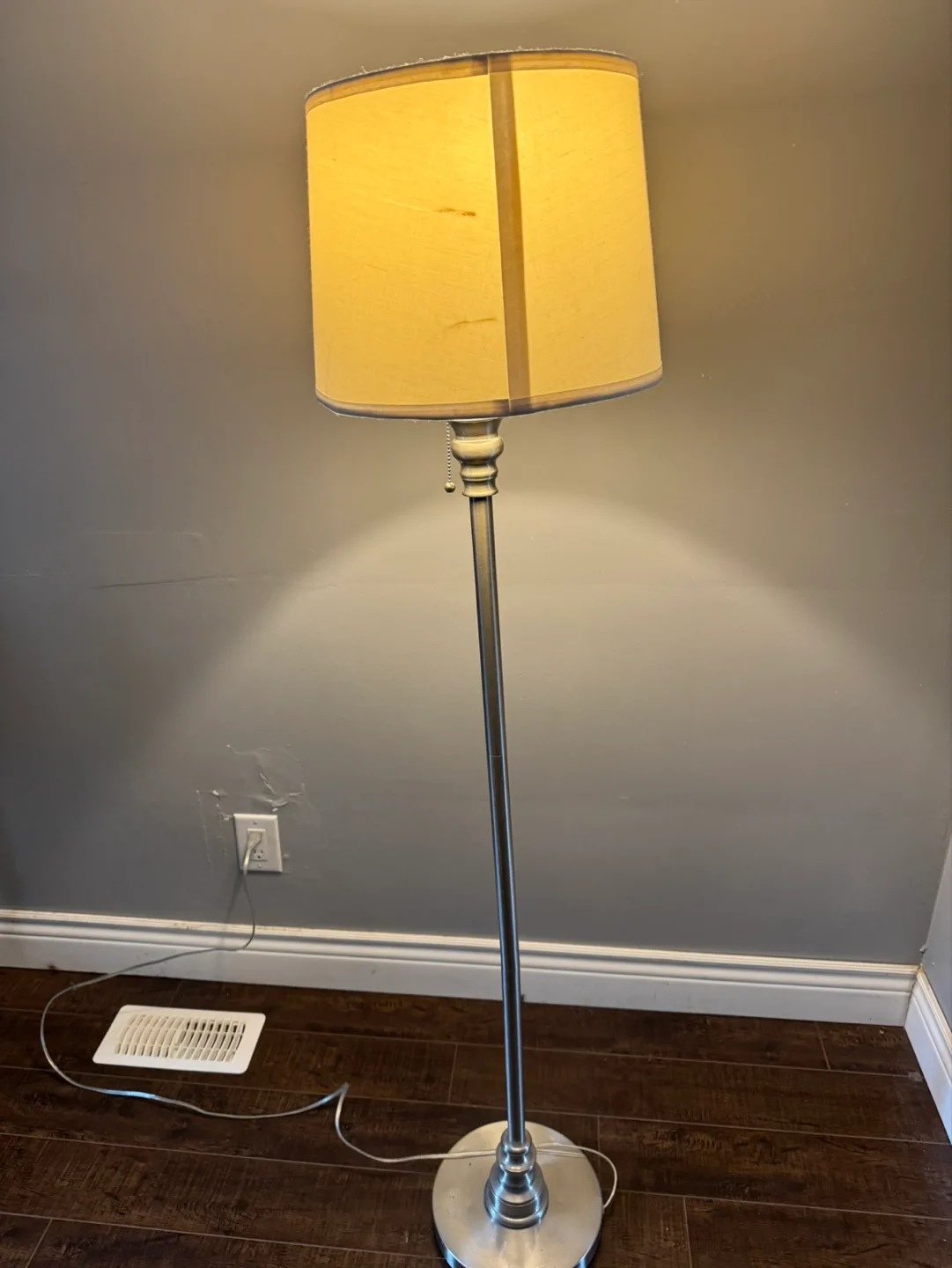Sleek Modern Floor Lamp with Off-White Shade thumbnail