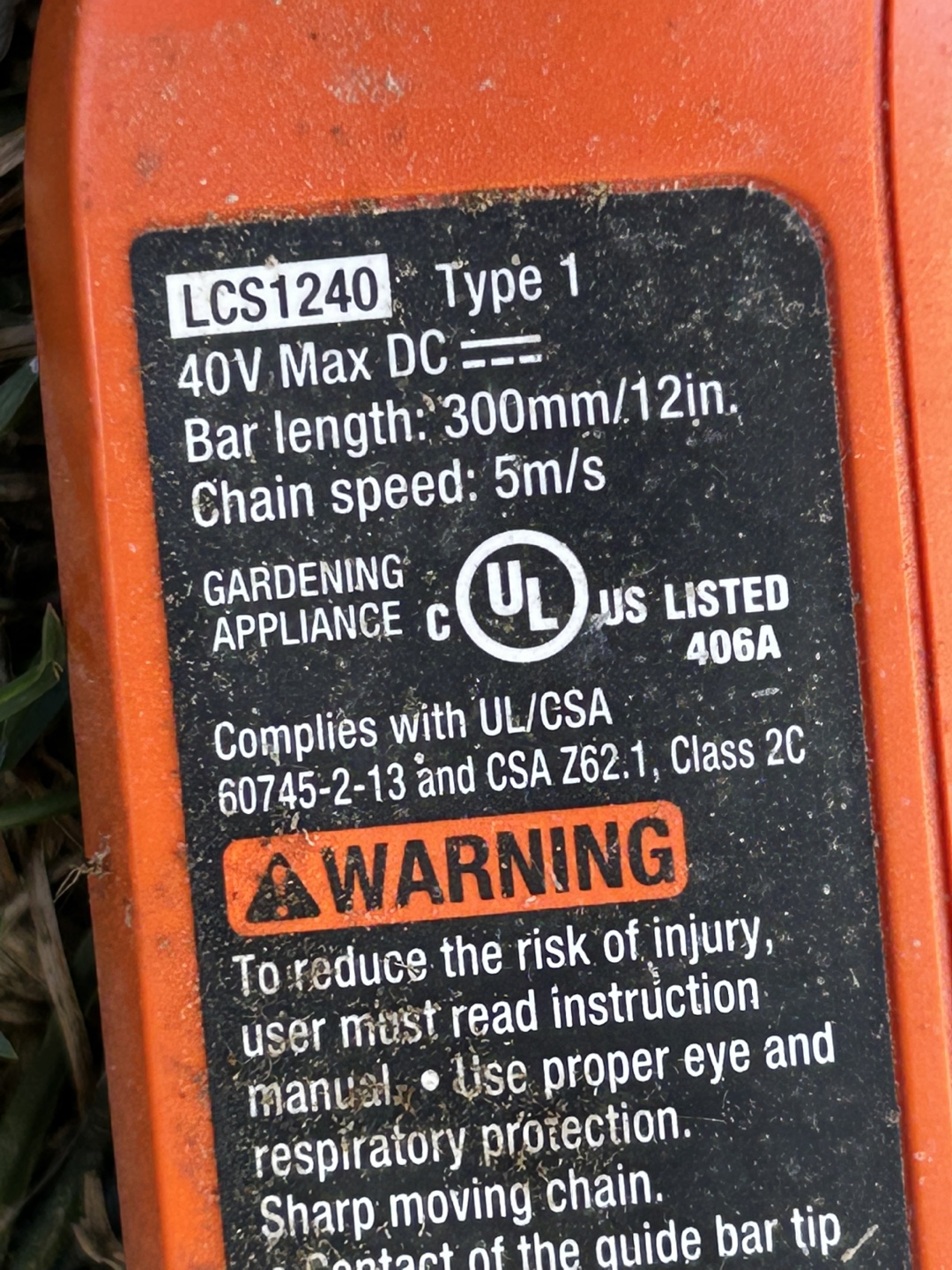 Black+Decker 40V Cordless Chainsaw - photo 3