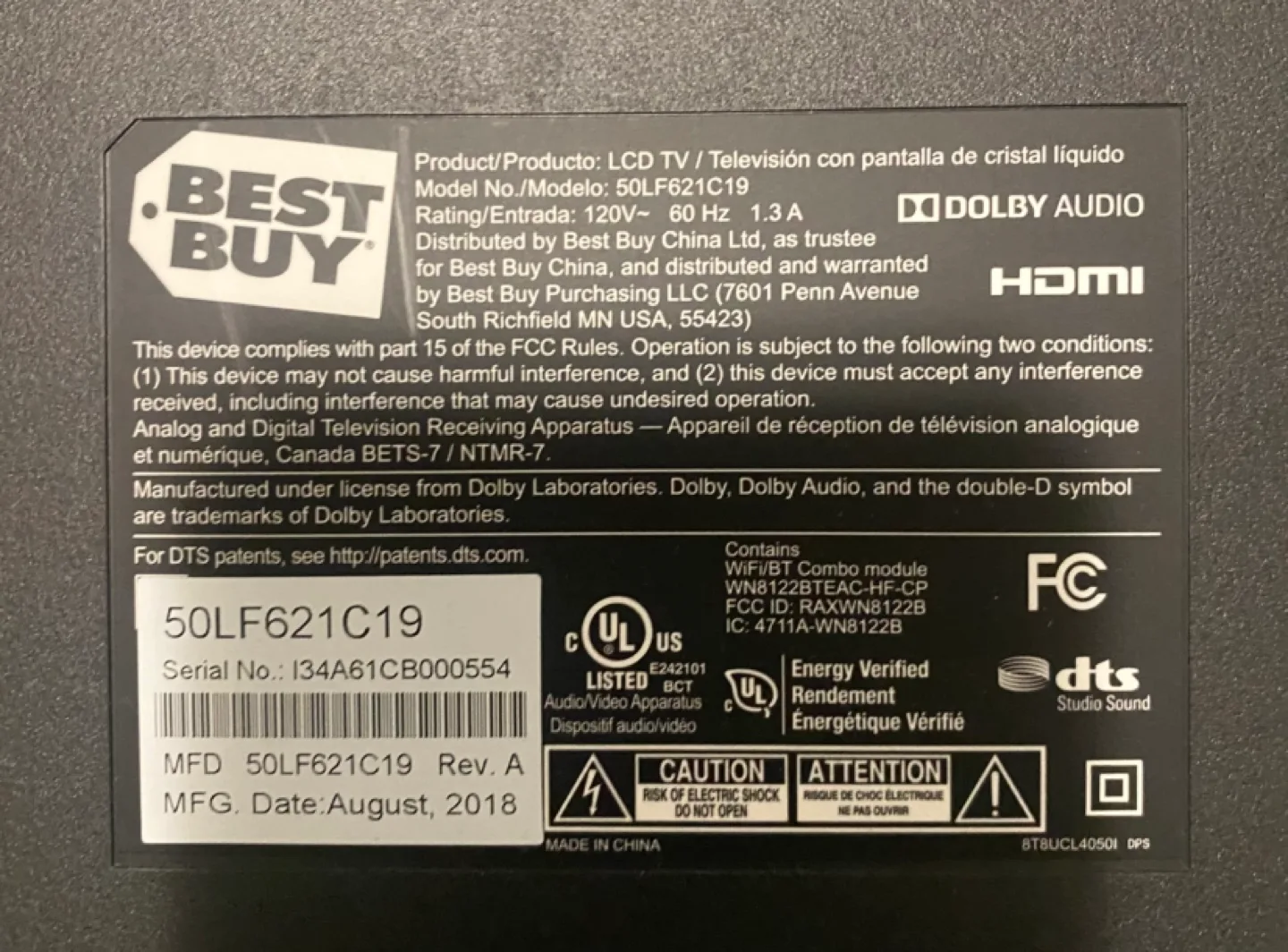 50 Inch Panasonic LCD TV image indicator(3)