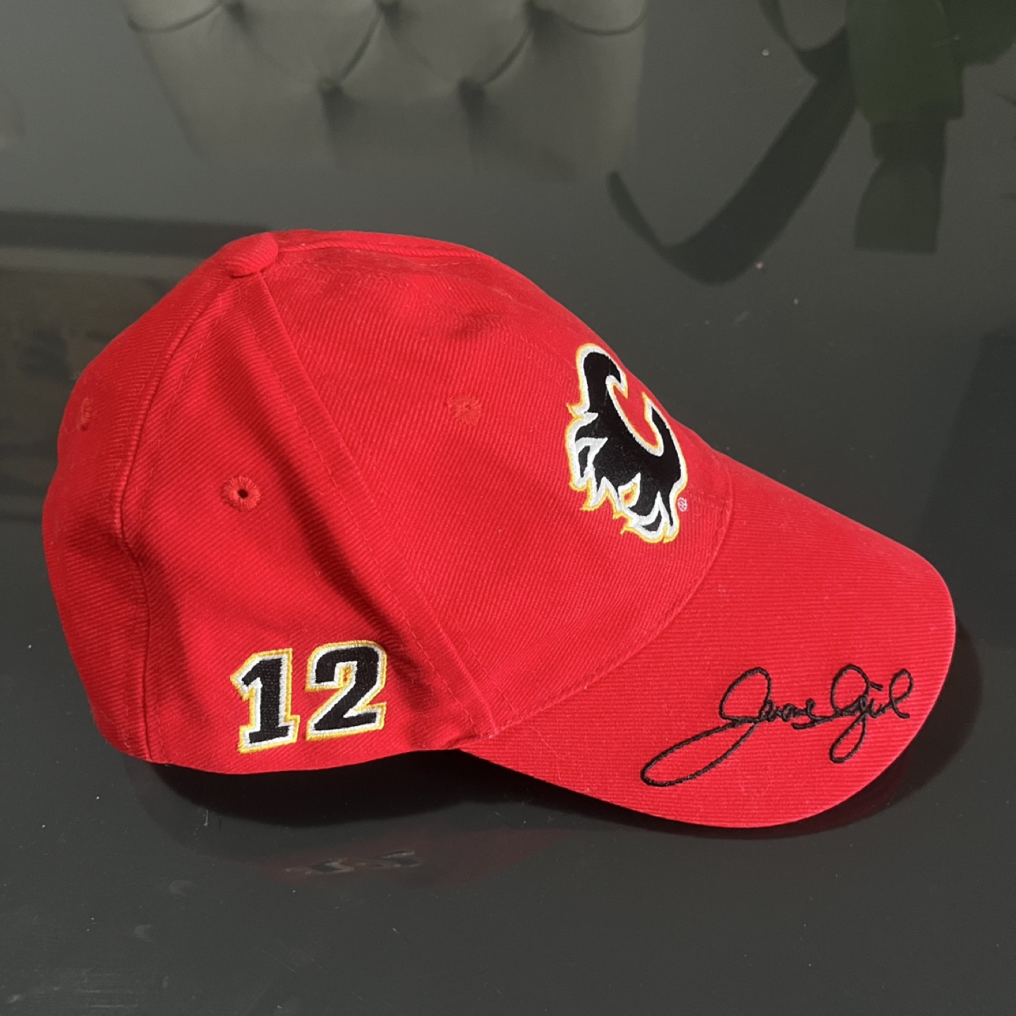Calgary Flames Red Baseball Cap - Autographed