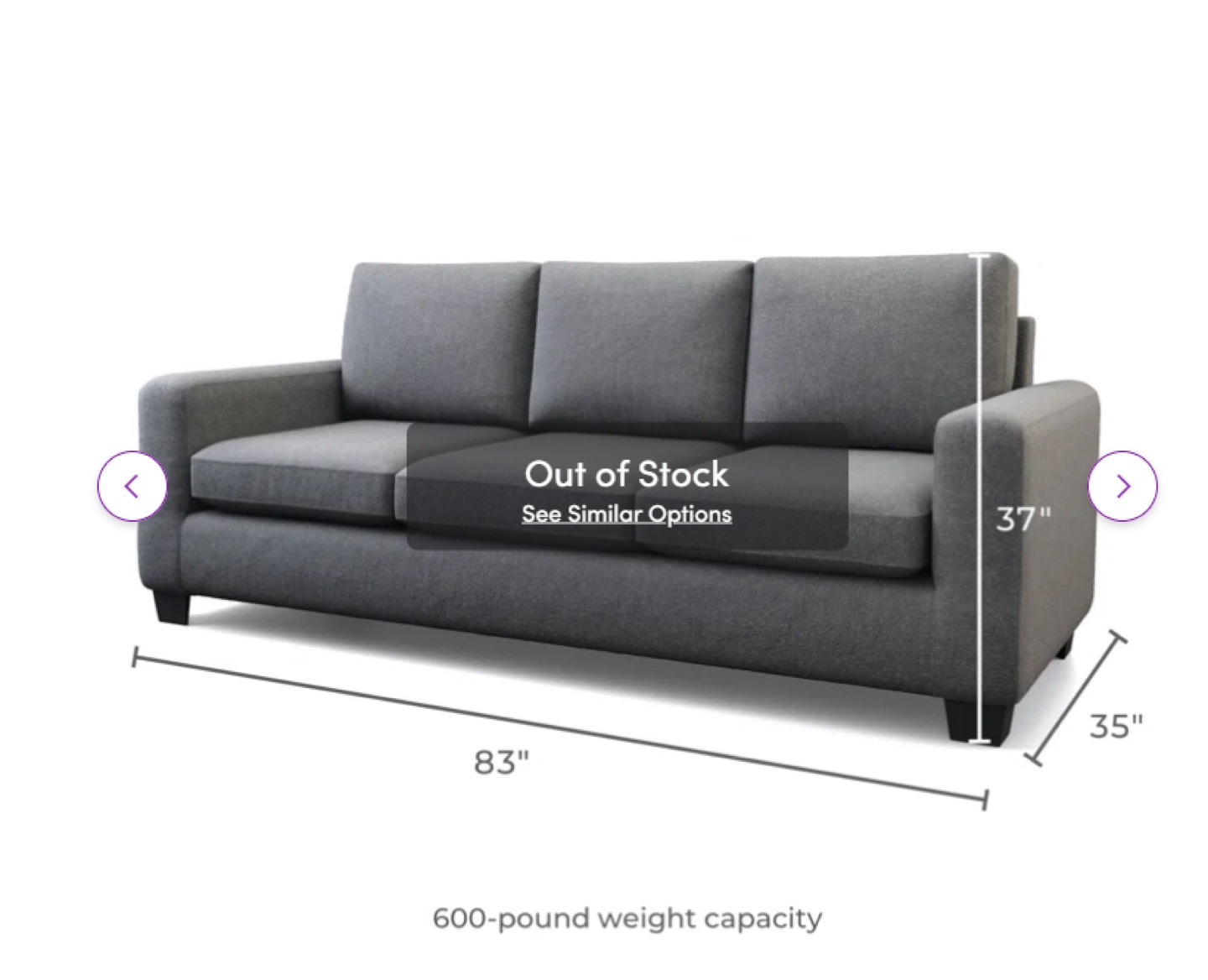 Grey Fabric Sofa - photo 3