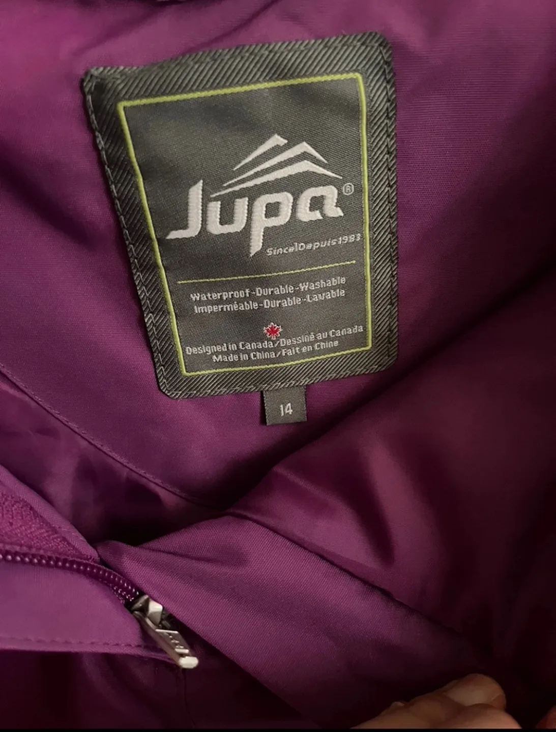 Jupa Girls' Size 14 Purple Snow Pants & Jacket Set image indicator(4)
