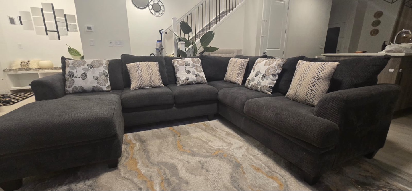 Grey L-Shaped Sectional Sofa