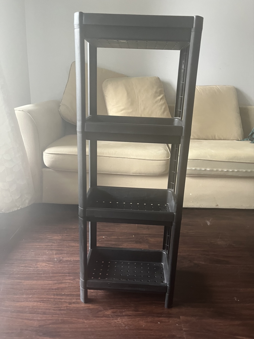 IKEA- Four-Tier Black Plastic Shelving Unit