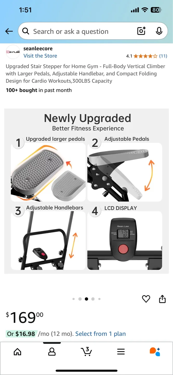 Upgraded Stair Stepper for Home Gym. image indicator(8)