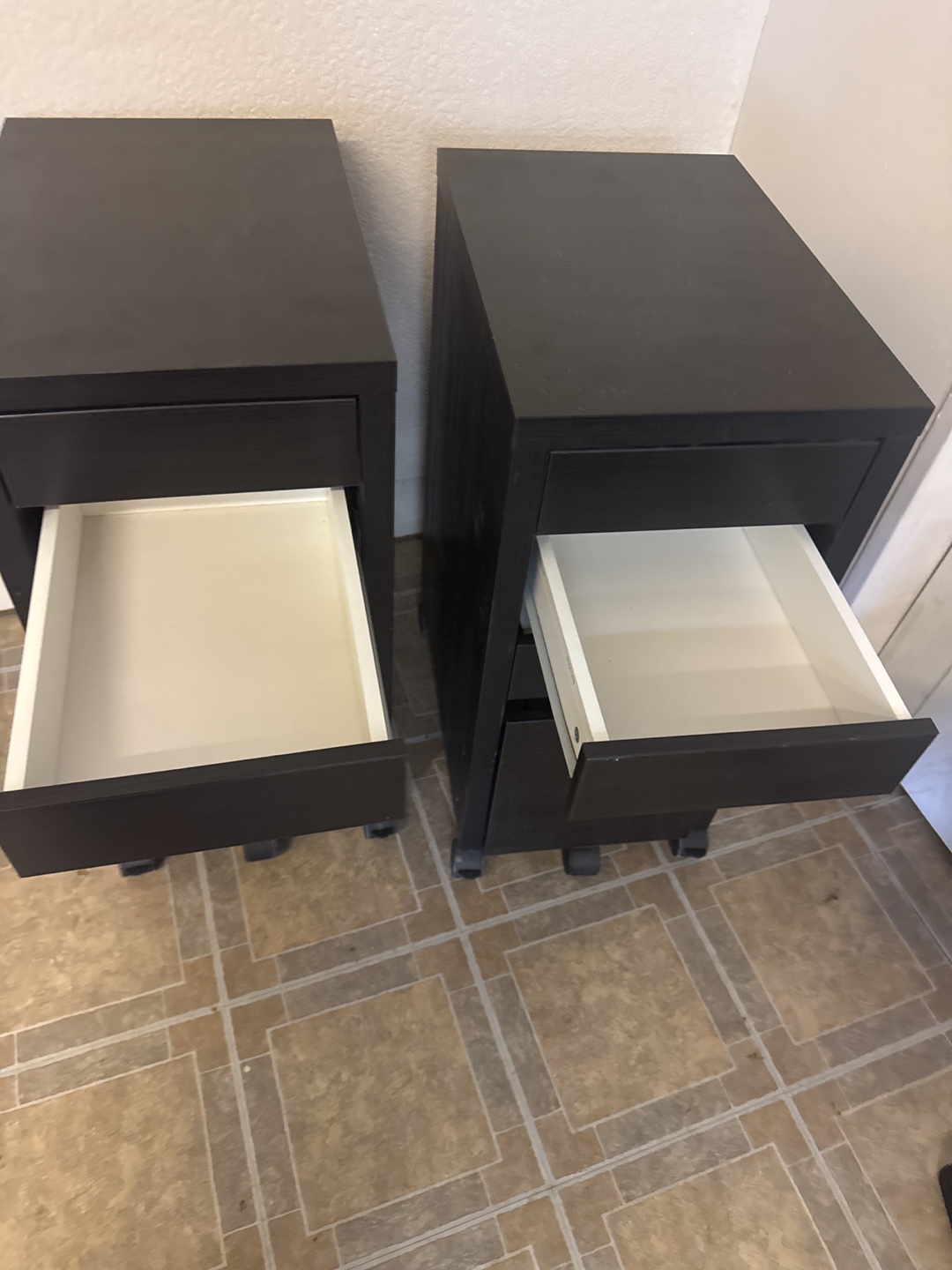 Pair of IKEA Black Rolling File Cabinets - photo 4
