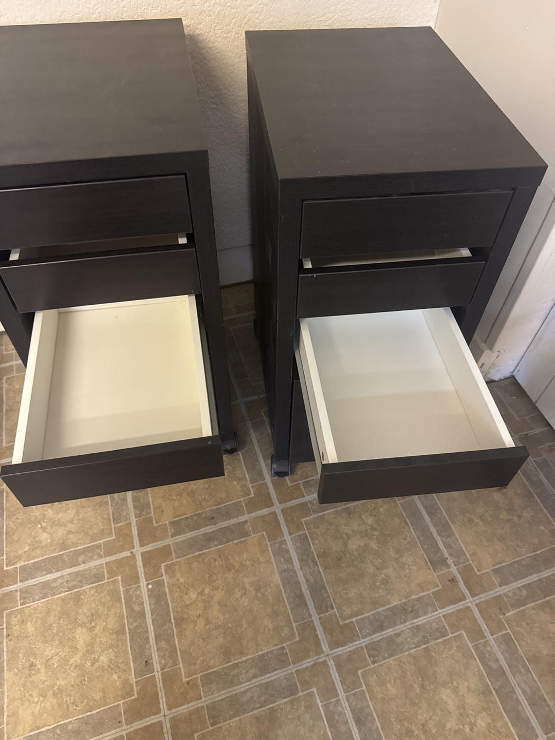 Pair of IKEA Black Rolling File Cabinets - photo 5