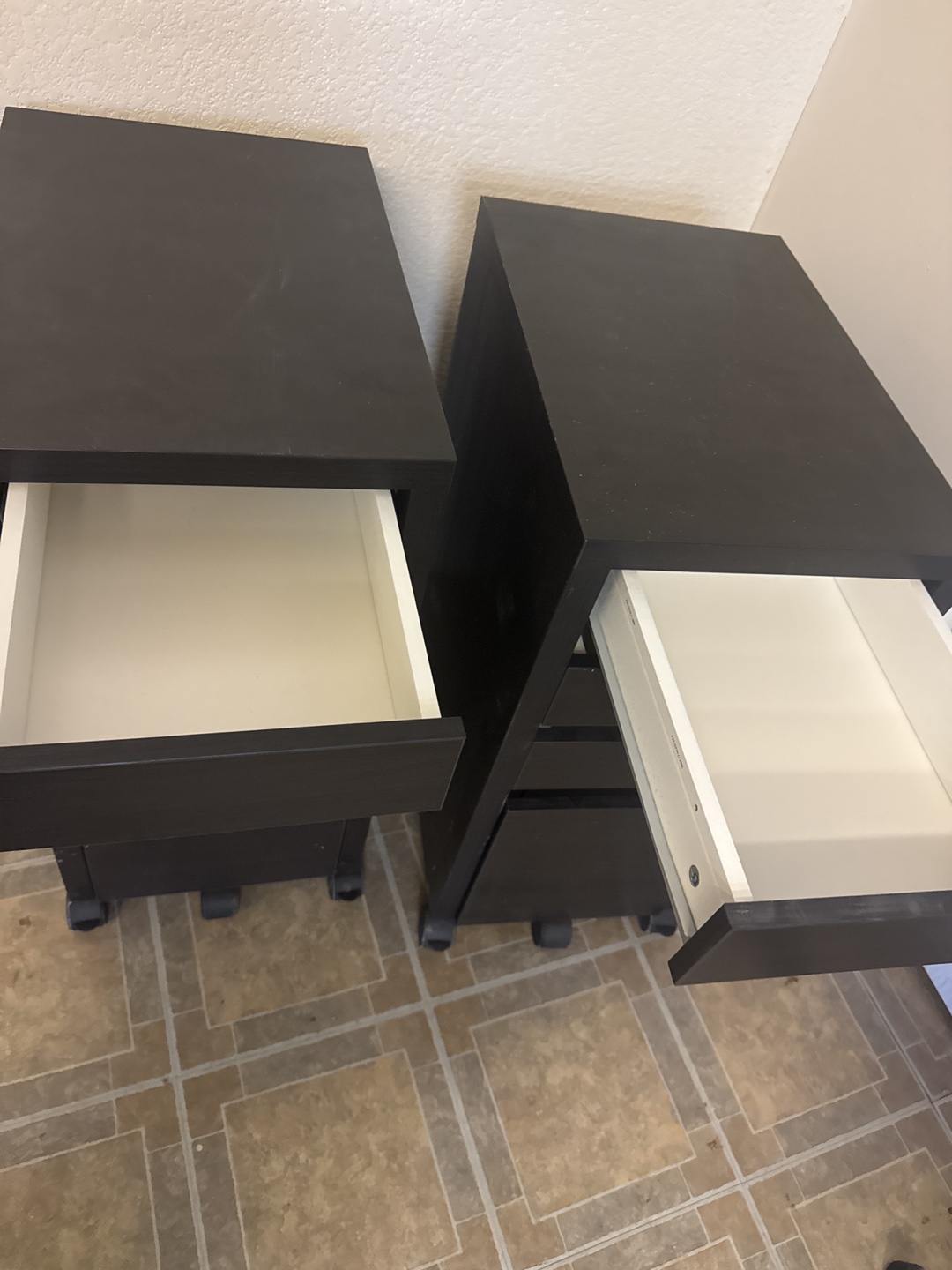 Pair of IKEA Black Rolling File Cabinets - photo 3