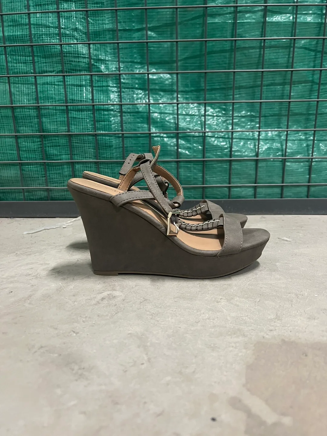 Call It Spring Grey Wedge Sandals thumbnail