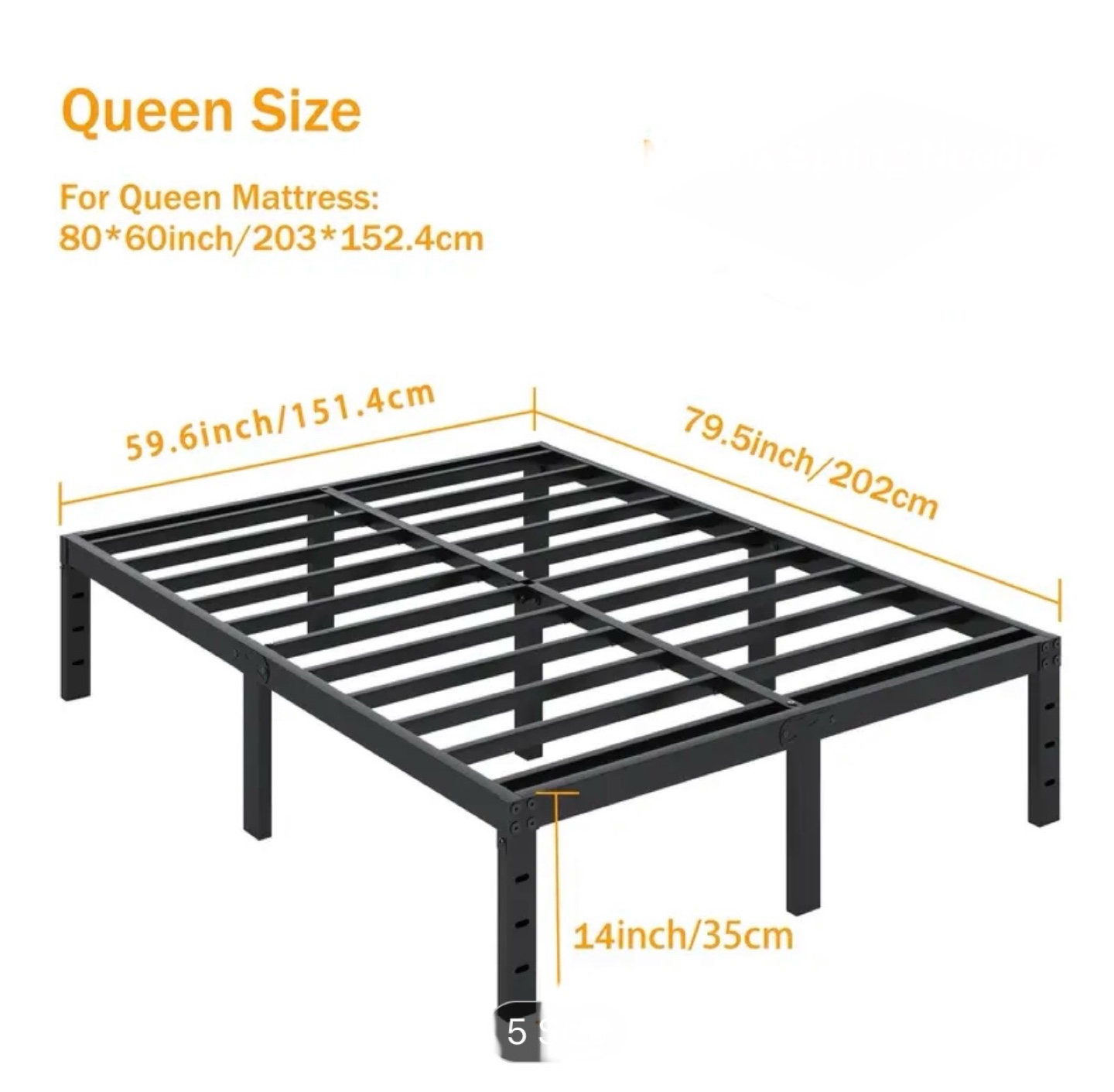 Queen Size Metal Bed Frame