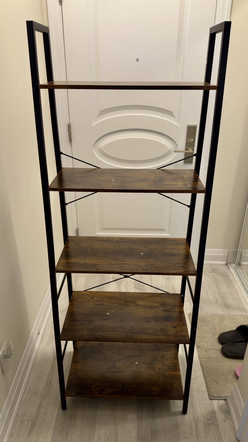 Moving Sale: Five-Tier Brown  Shelf