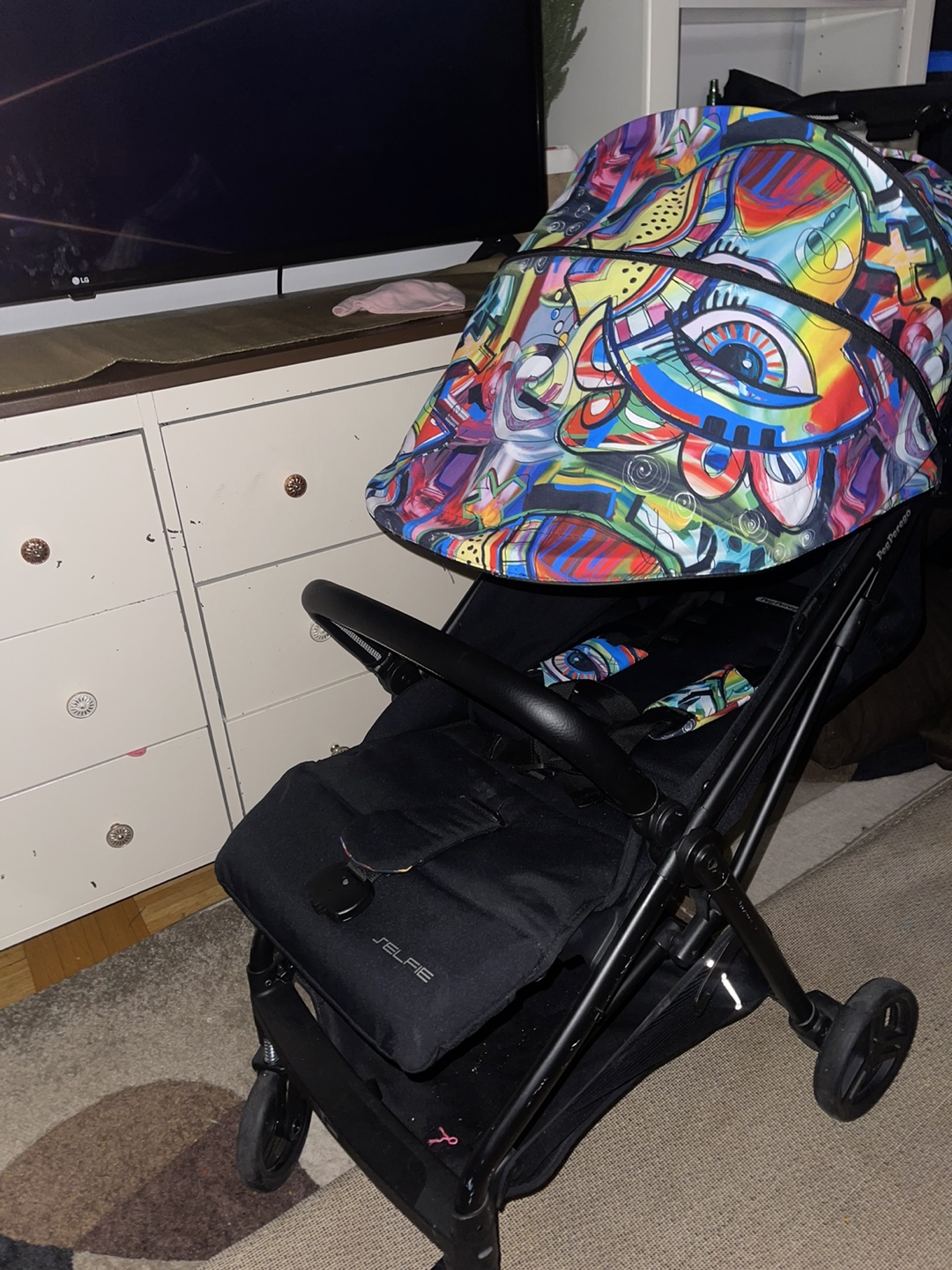 Peg Perego Selfie Stroller - Graffiti Print Canopy