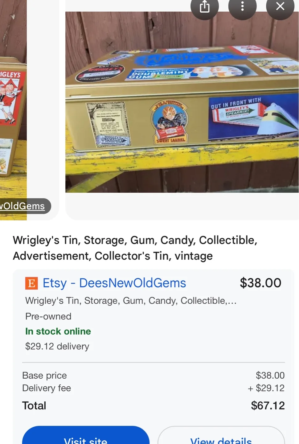 Vintage Wrigley's Collectible Tin image indicator(8)