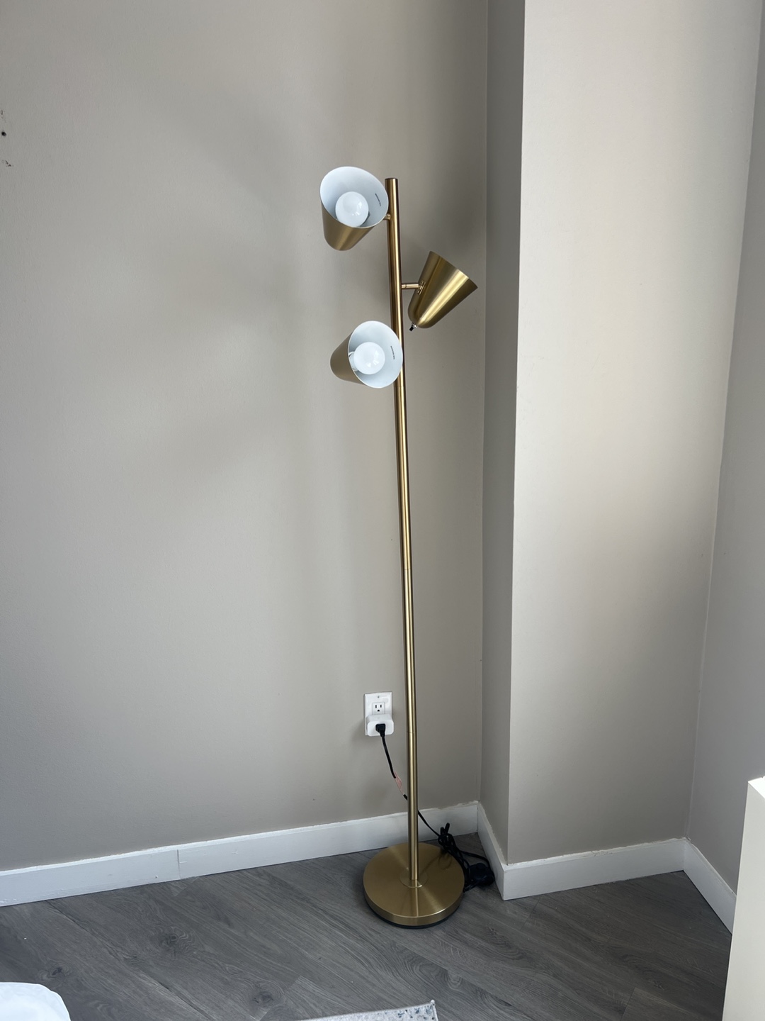 Gold Three-Light Floor Lamp