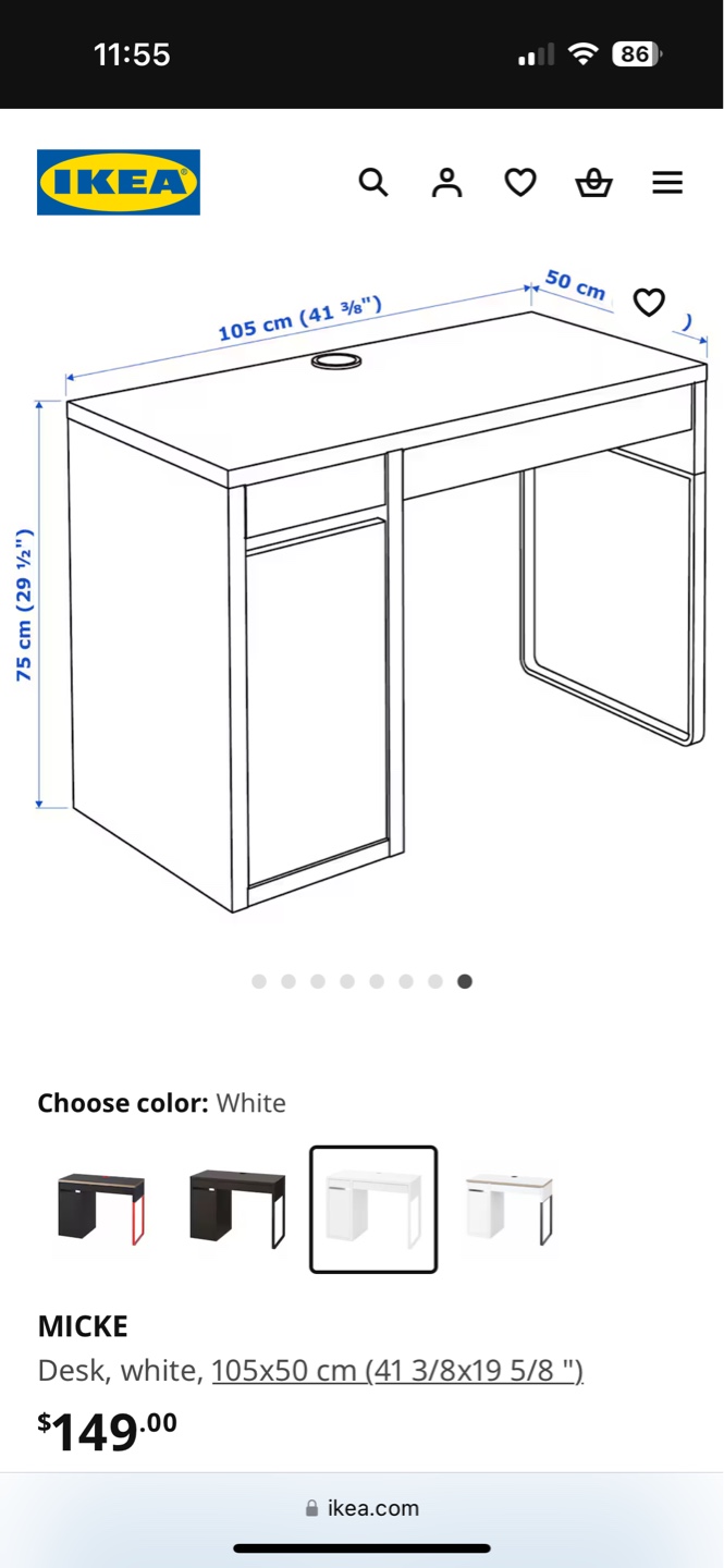 IKEA MICKE White Desk - photo 3