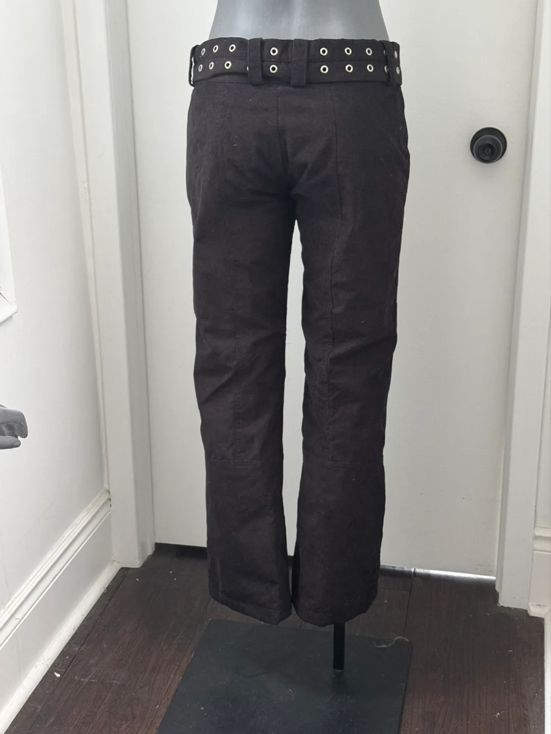 Brown Corduroy Ski Pants with Belt image indicator(3)