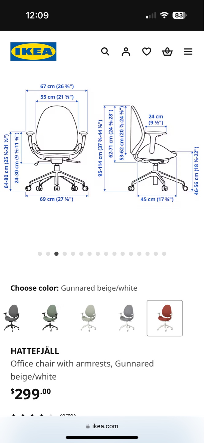 IKEA HATTEFJÄLL Office Chair - Gunnared Beige/White - photo 3