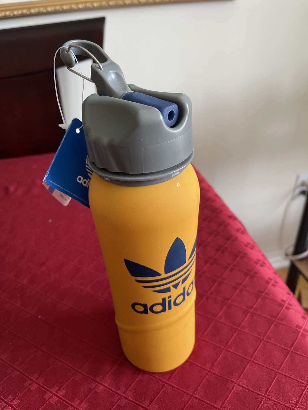 Adidas 700ml Steel Flip Straw Water Bottle - Mustard Yellow