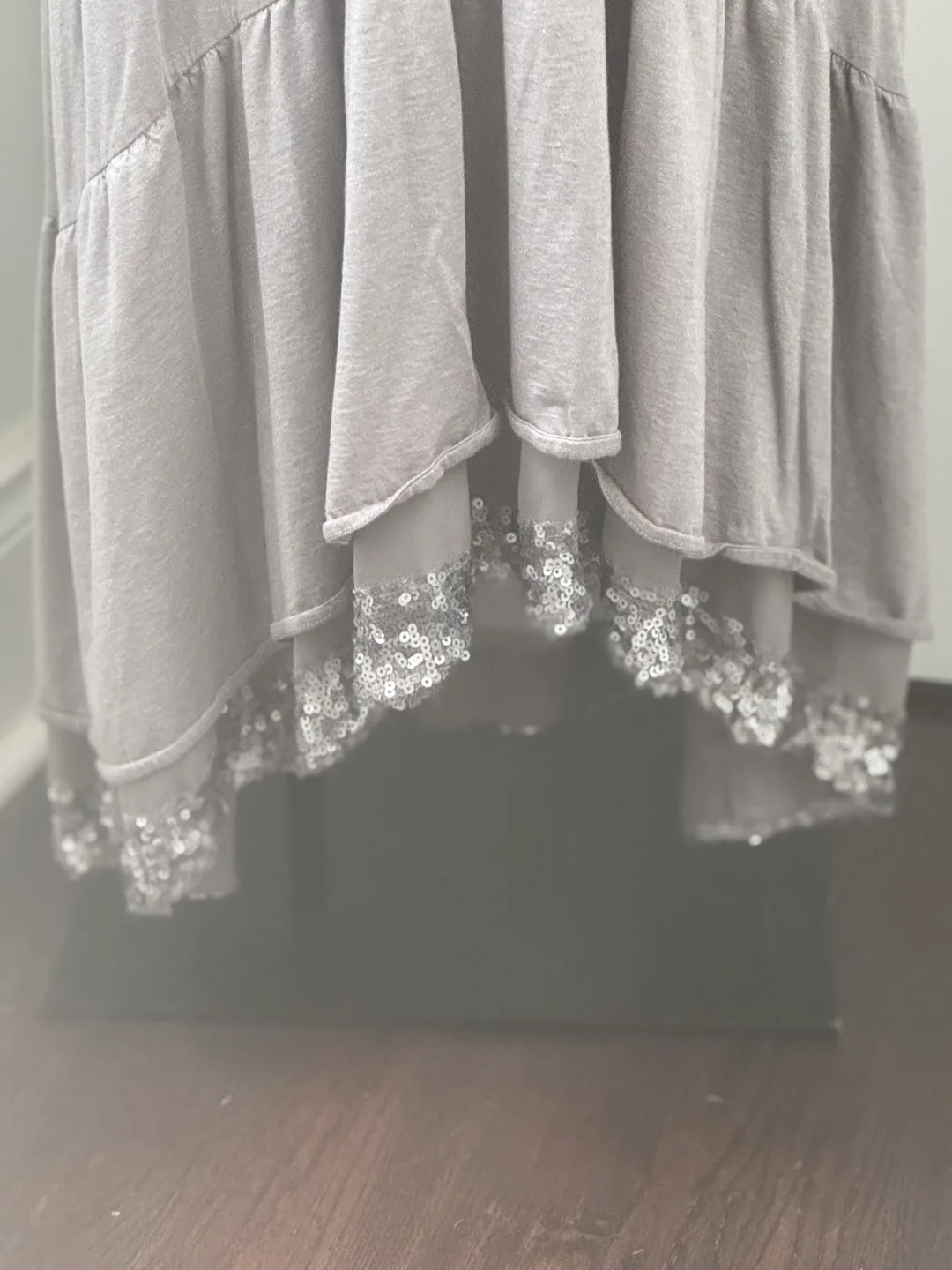Grey Maxi Dress with Sequined Hem image indicator(3)