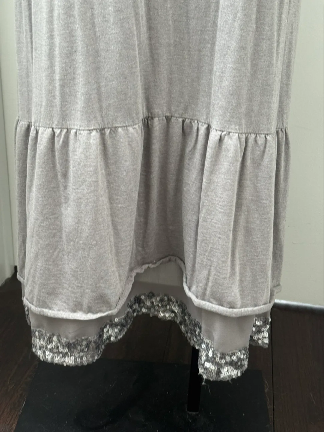 Grey Maxi Dress with Sequined Hem image indicator(4)