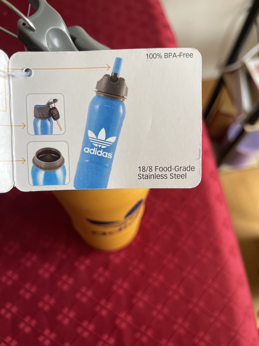 Adidas 700ml Steel Flip Straw Water Bottle - Mustard Yellow - photo 2