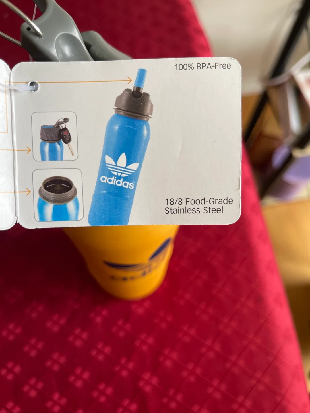 Adidas 700ml Steel Flip Straw Water Bottle - Mustard Yellow image indicator(2)