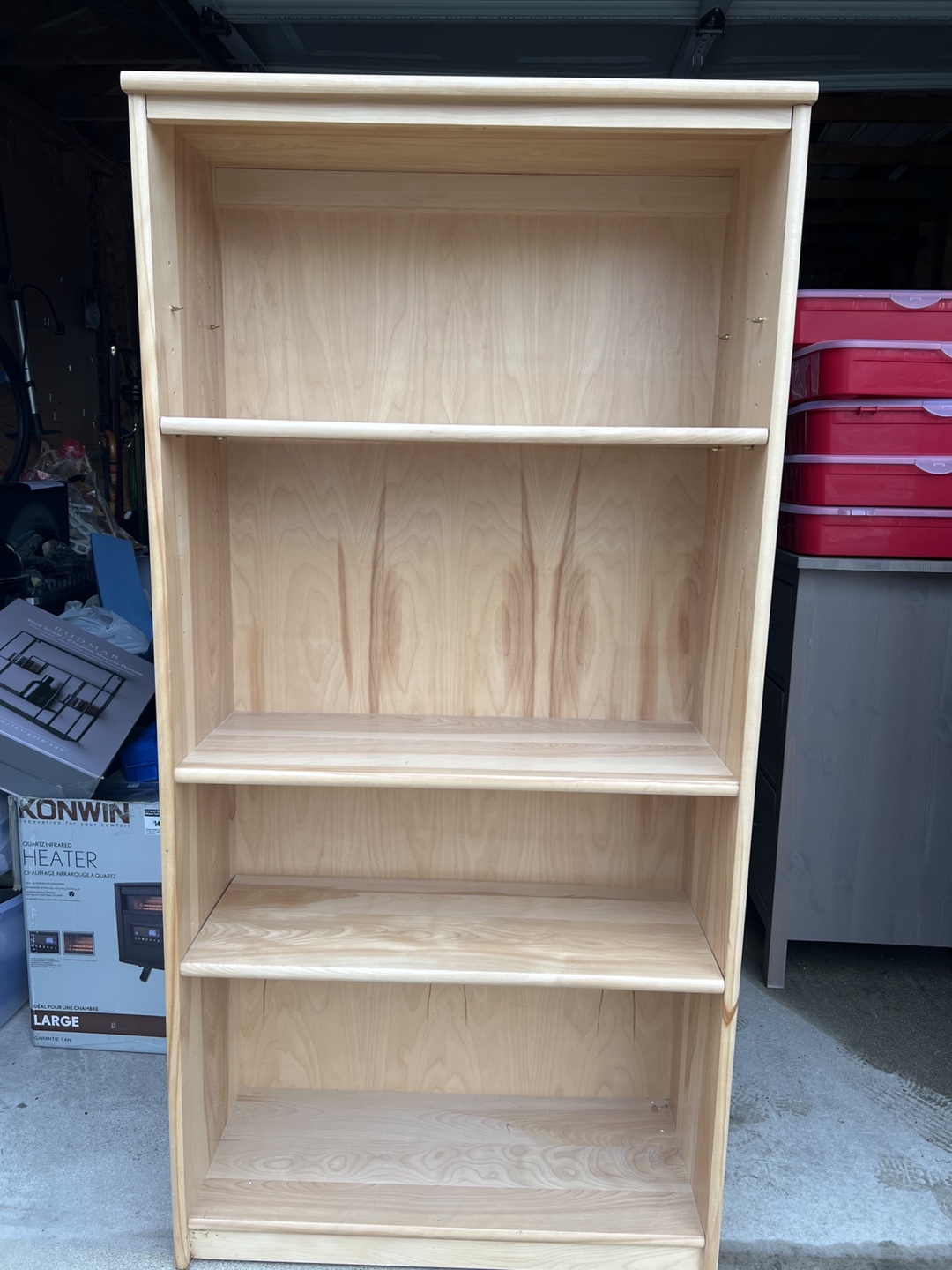 Solid Birch Light Wood Bookcase - 3 Shelves