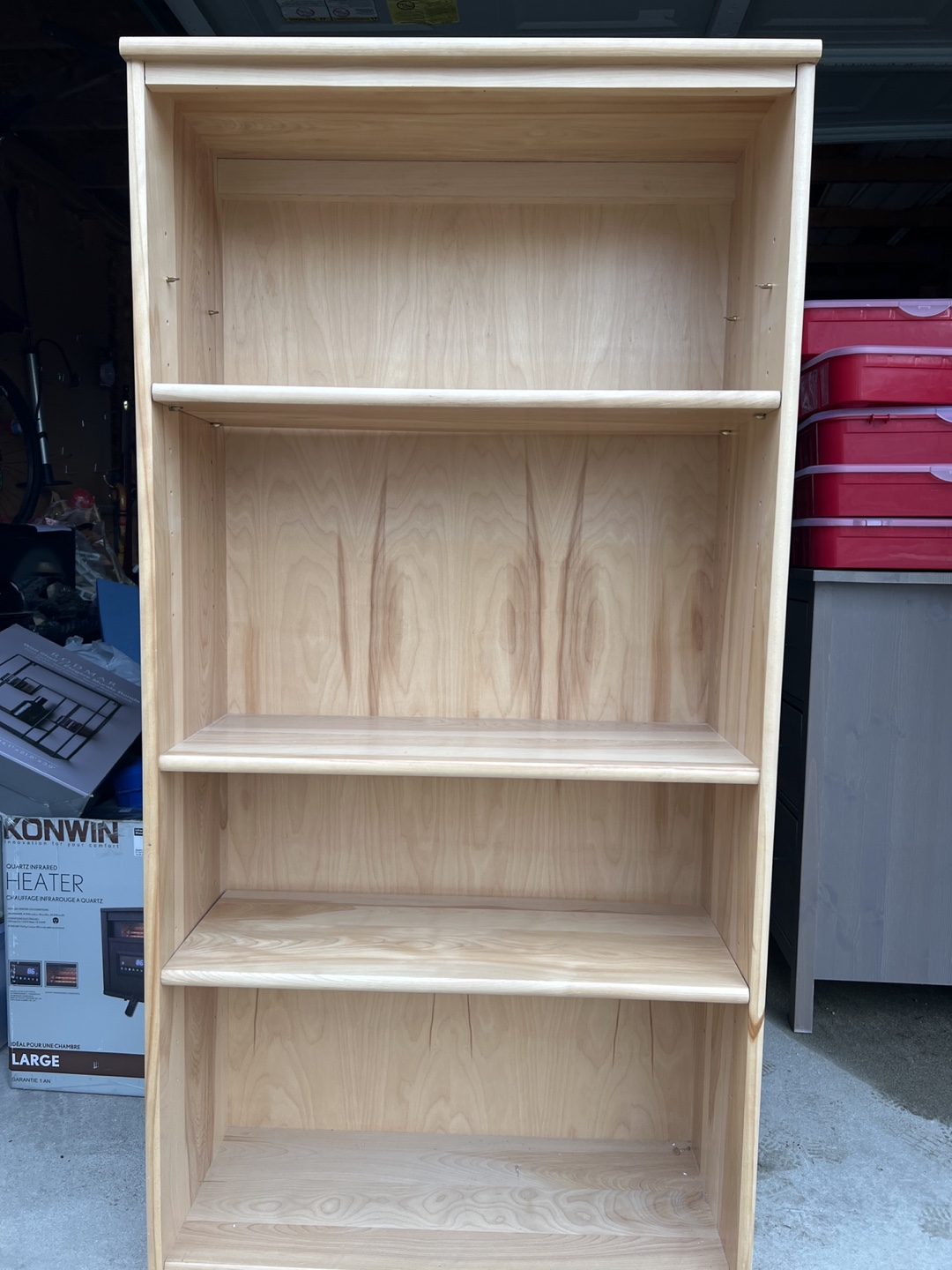 Solid Birch Light Wood Bookcase - 3 Shelves - photo 2