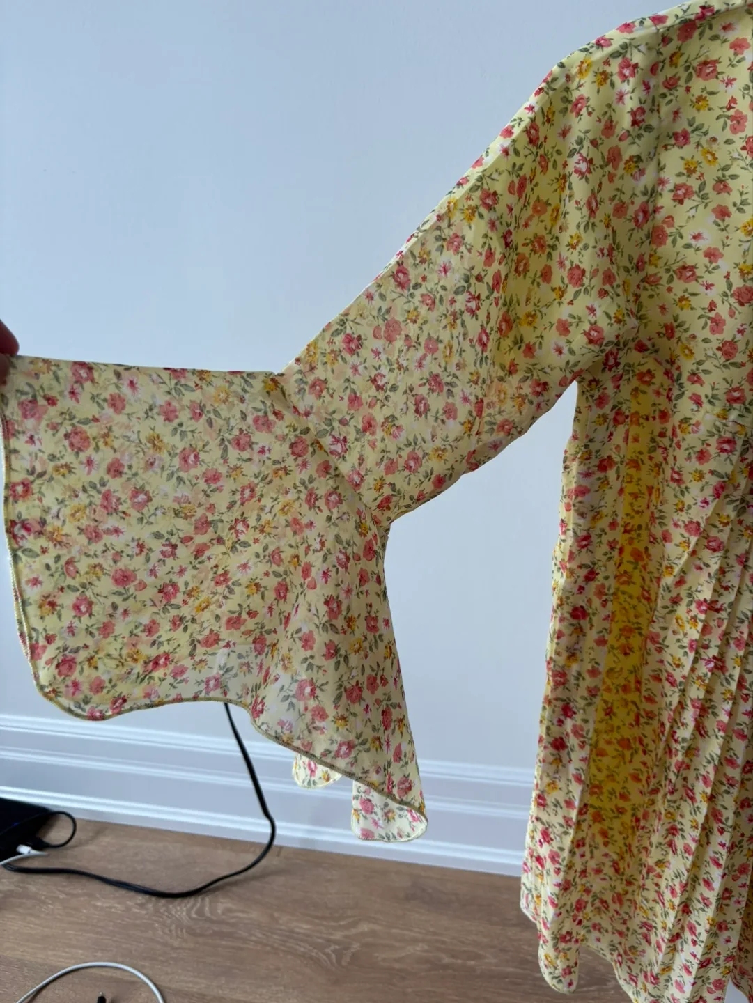 Floral Pleated top with Bell Sleeves image indicator(2)