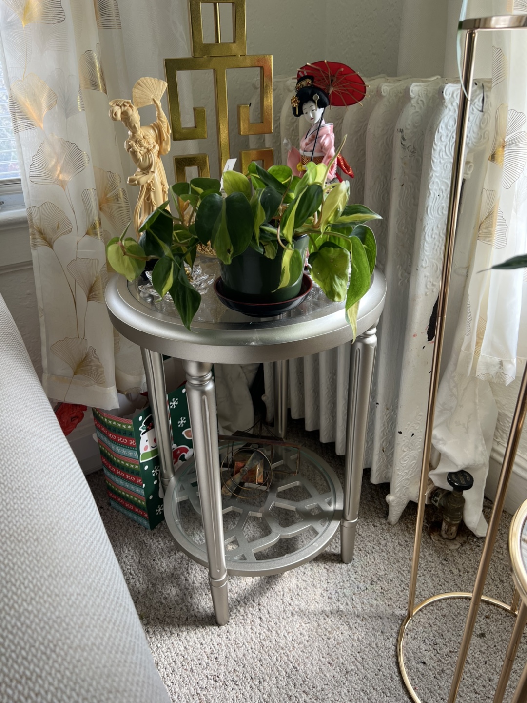 Silver Glass Top Two-Tier End Table - photo 5