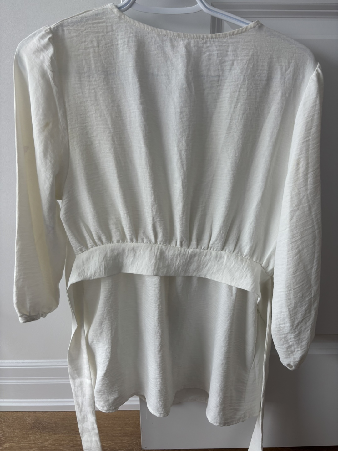 Women's White Button-Down Blouse with Tie Waist - photo 2