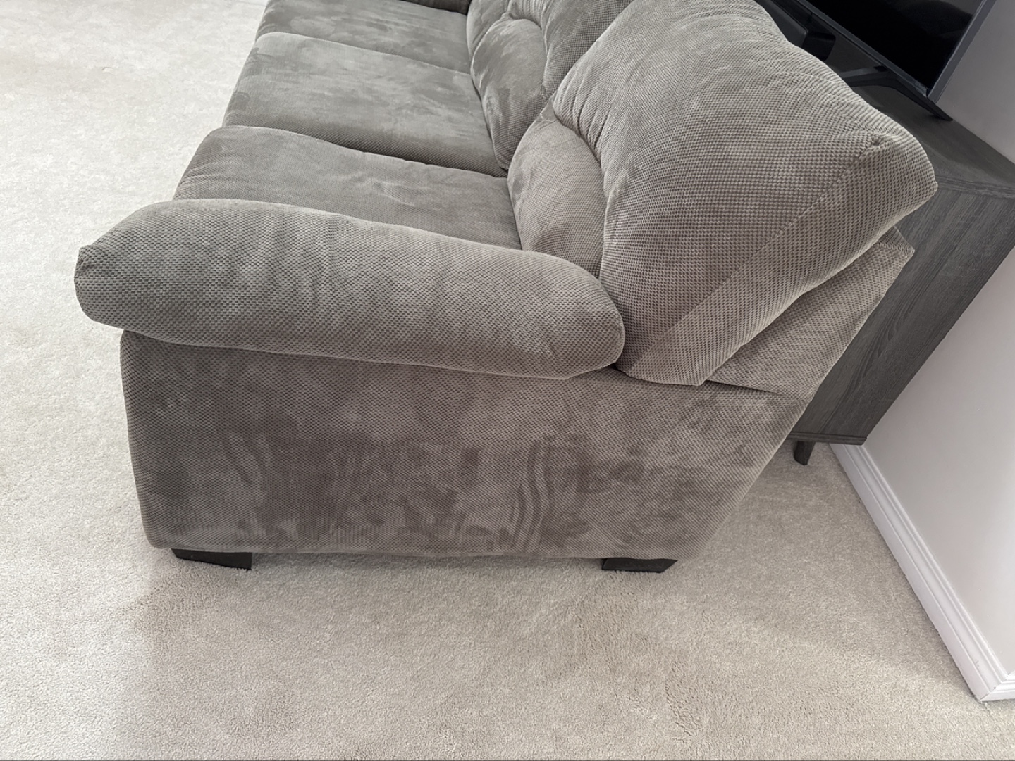 Grey Fabric Sofa - 3 Seater - photo 2