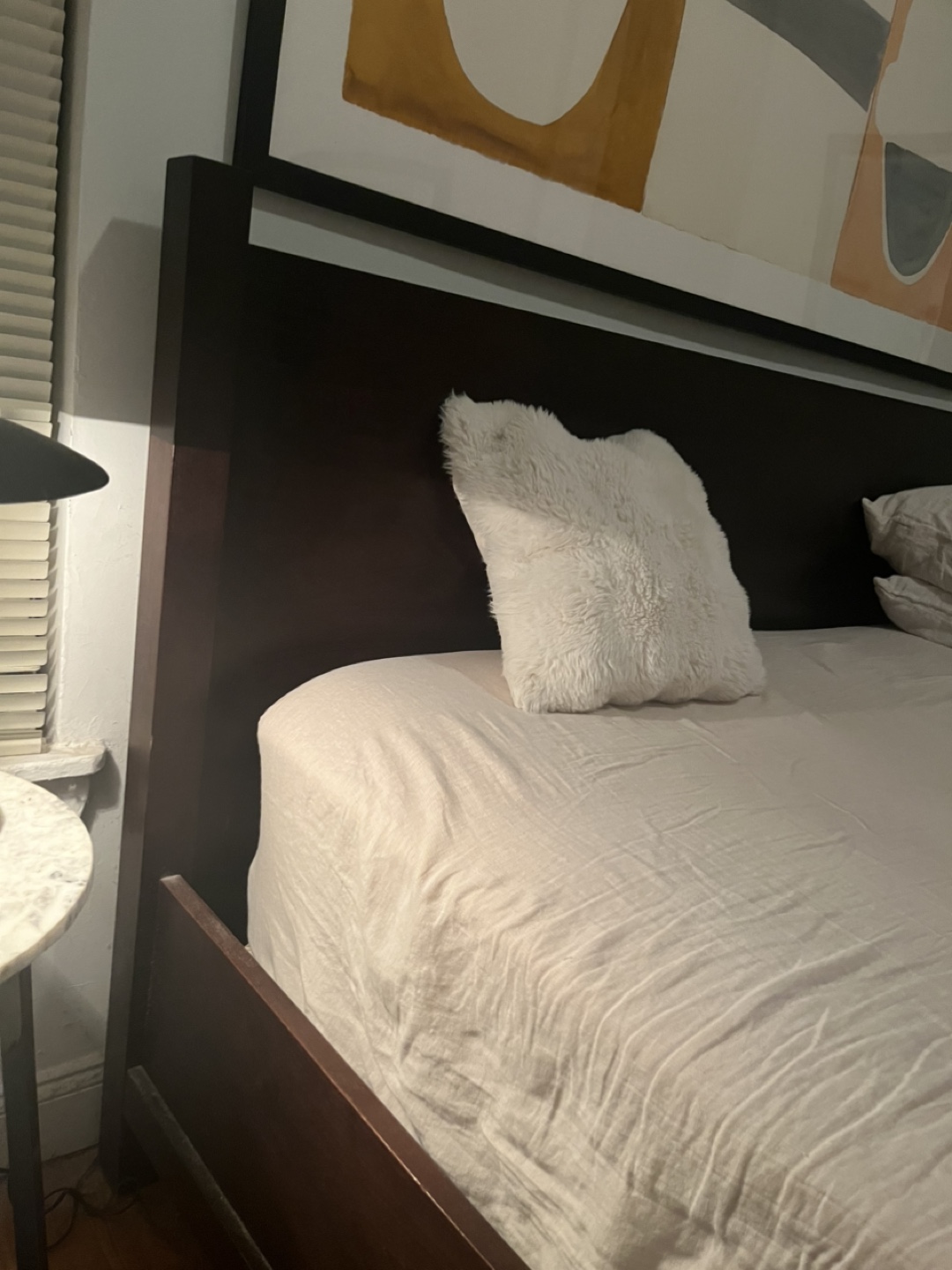 Dark Brown Wooden King Size Bed Frame - photo 2