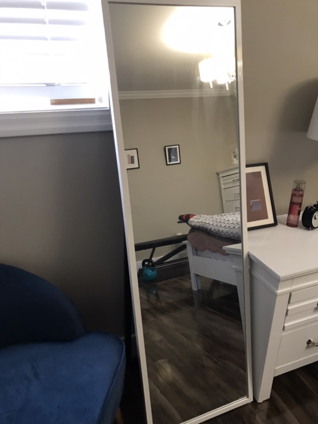 [Only Until 4/24!] White Framed Full-Length Mirror