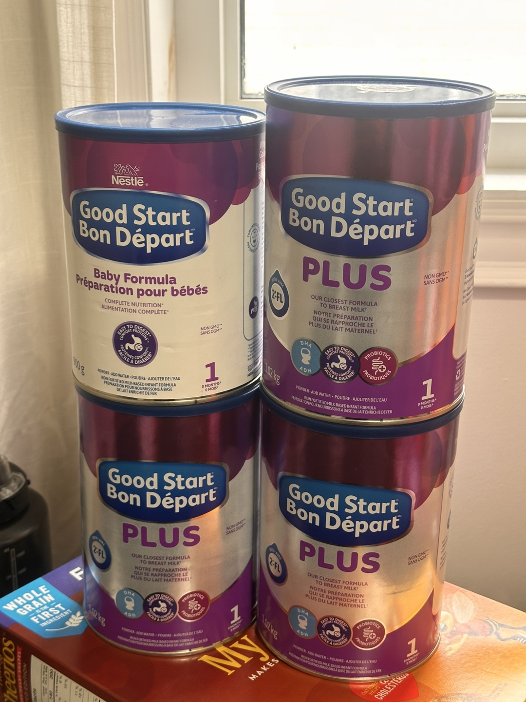 Four cans of Nestle Good Start Baby Formula