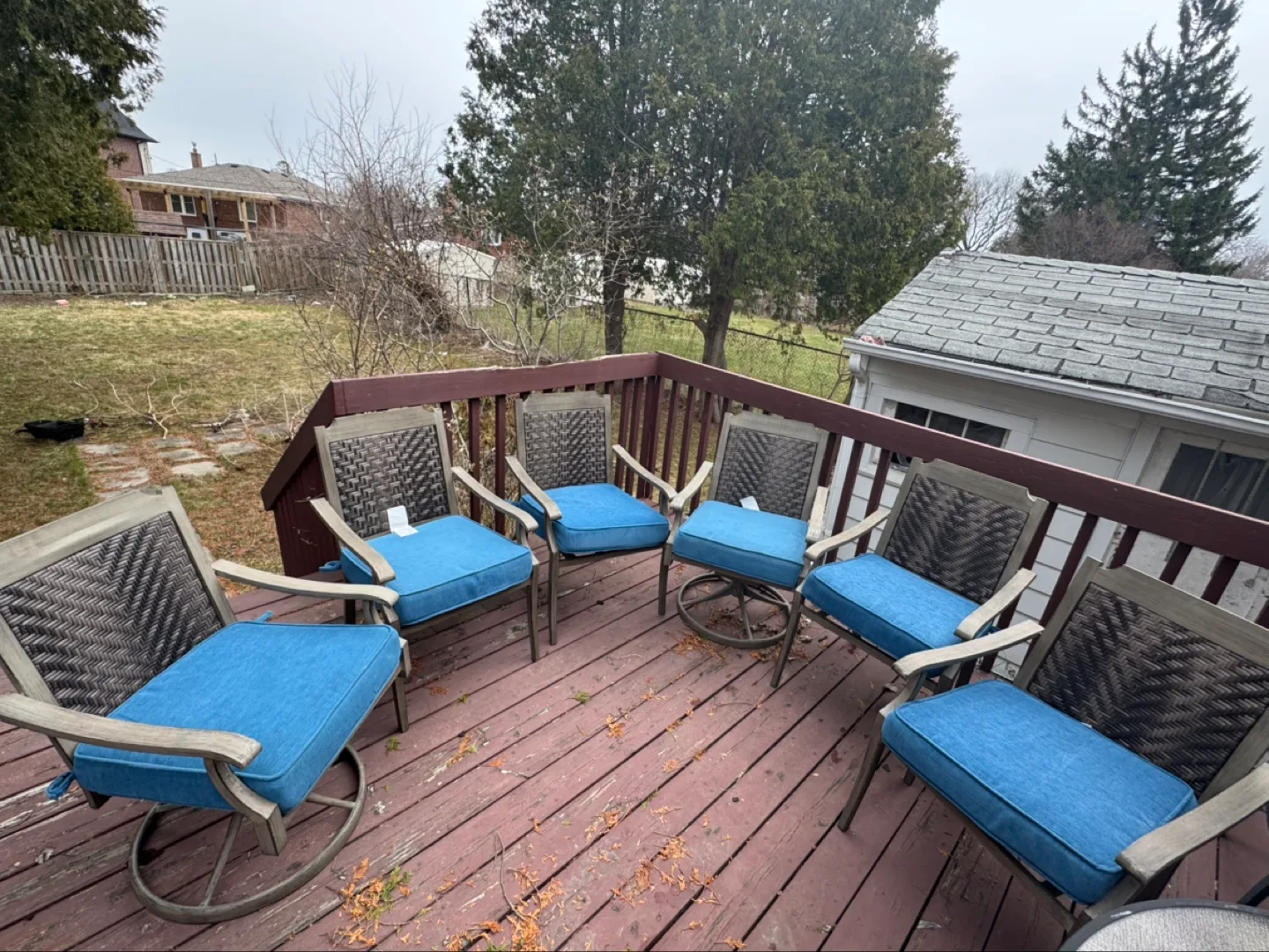 6 Outdoor Patio Chairs with Cushions thumbnail