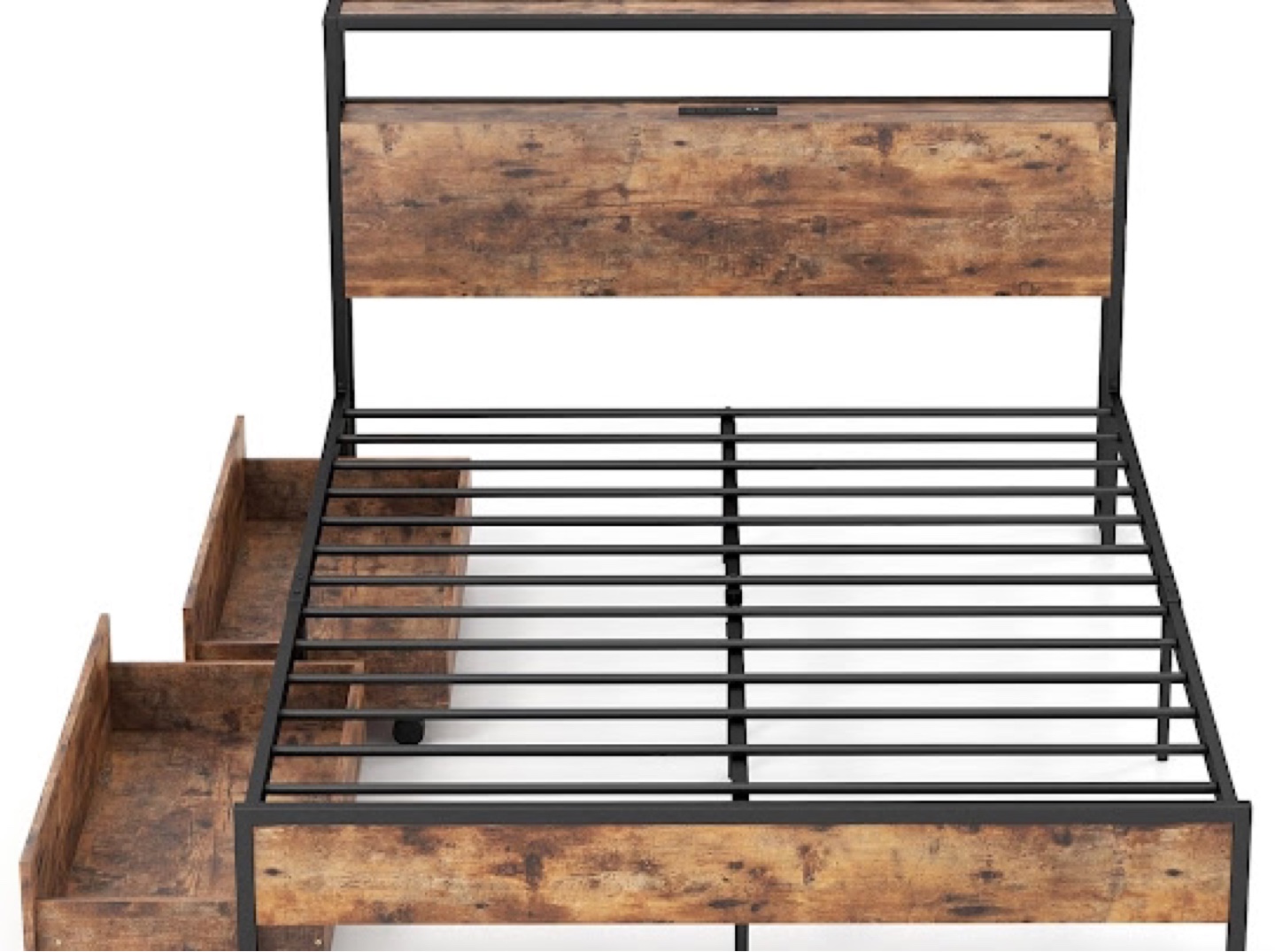 Full Size Bed Frame with Storage + Free Mattress