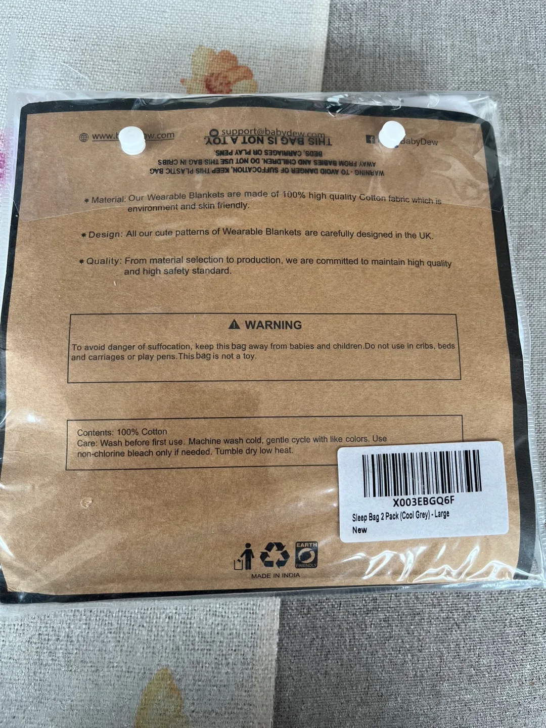 BabyDew 2-Pack Wearable Baby Blankets (Cloud & Tree Designs) image indicator(3)