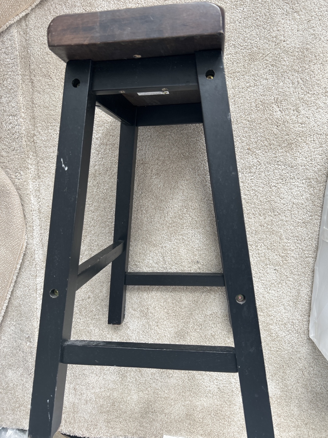 Black and Brown Wooden Bar Stool - photo 2
