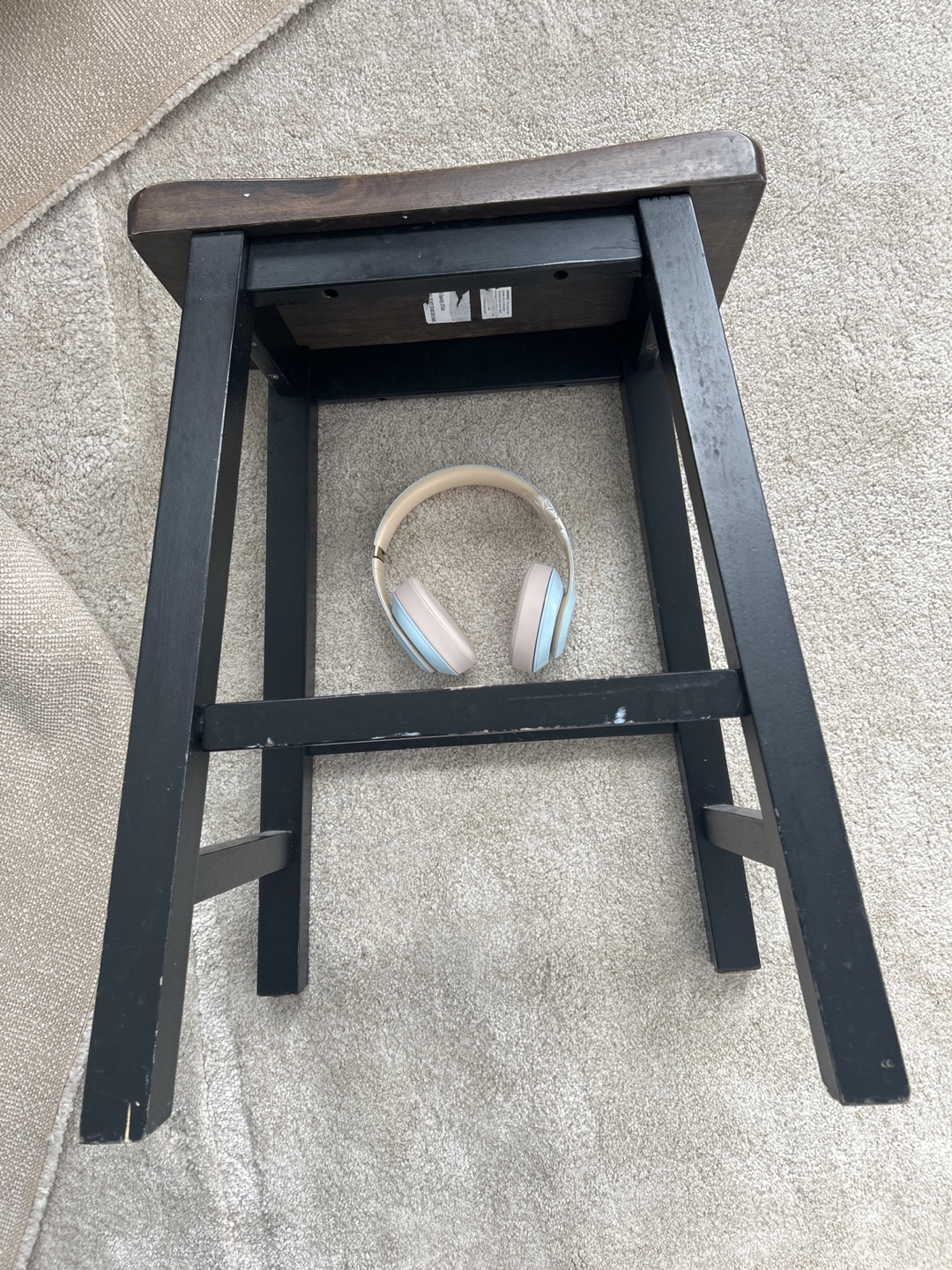 Black and Brown Wooden Bar Stool