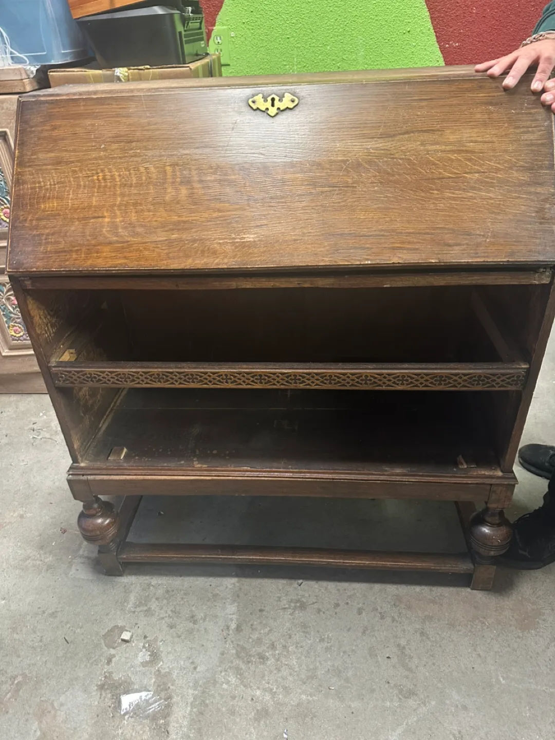 Vintage Wooden Secretary Desk image indicator(3)