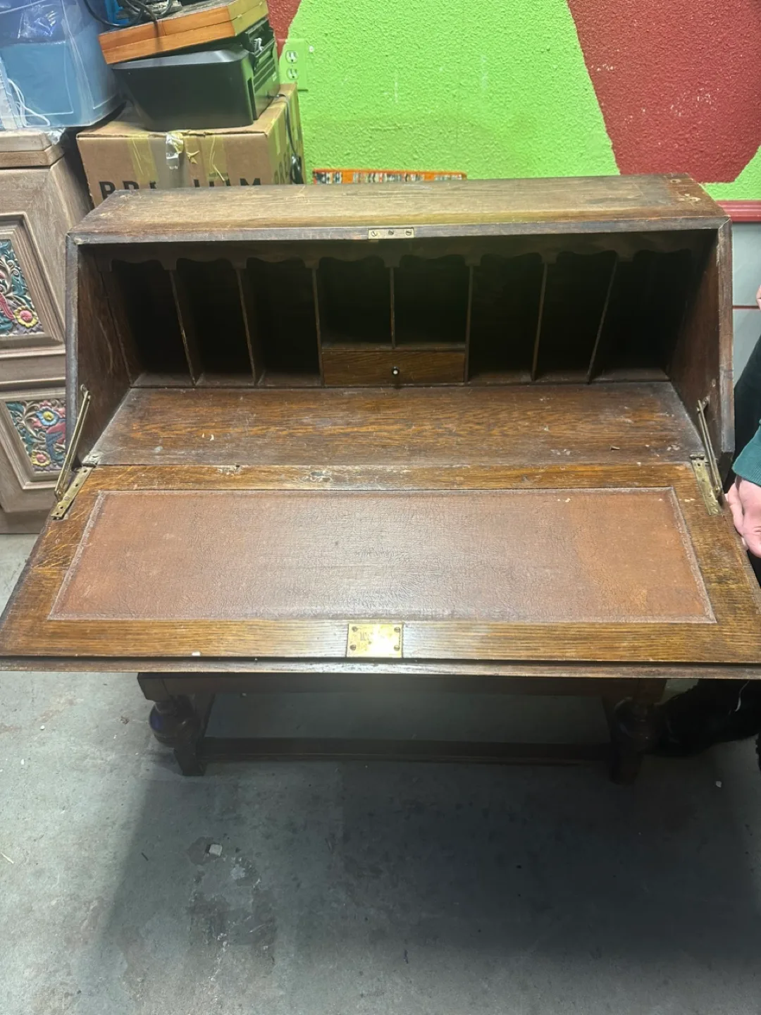 Vintage Wooden Secretary Desk image indicator(2)