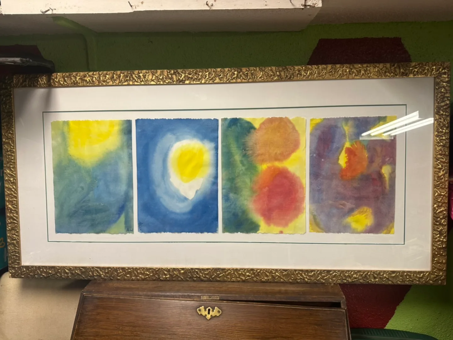 Framed Abstract Watercolor Painting - Four Panels image indicator(3)