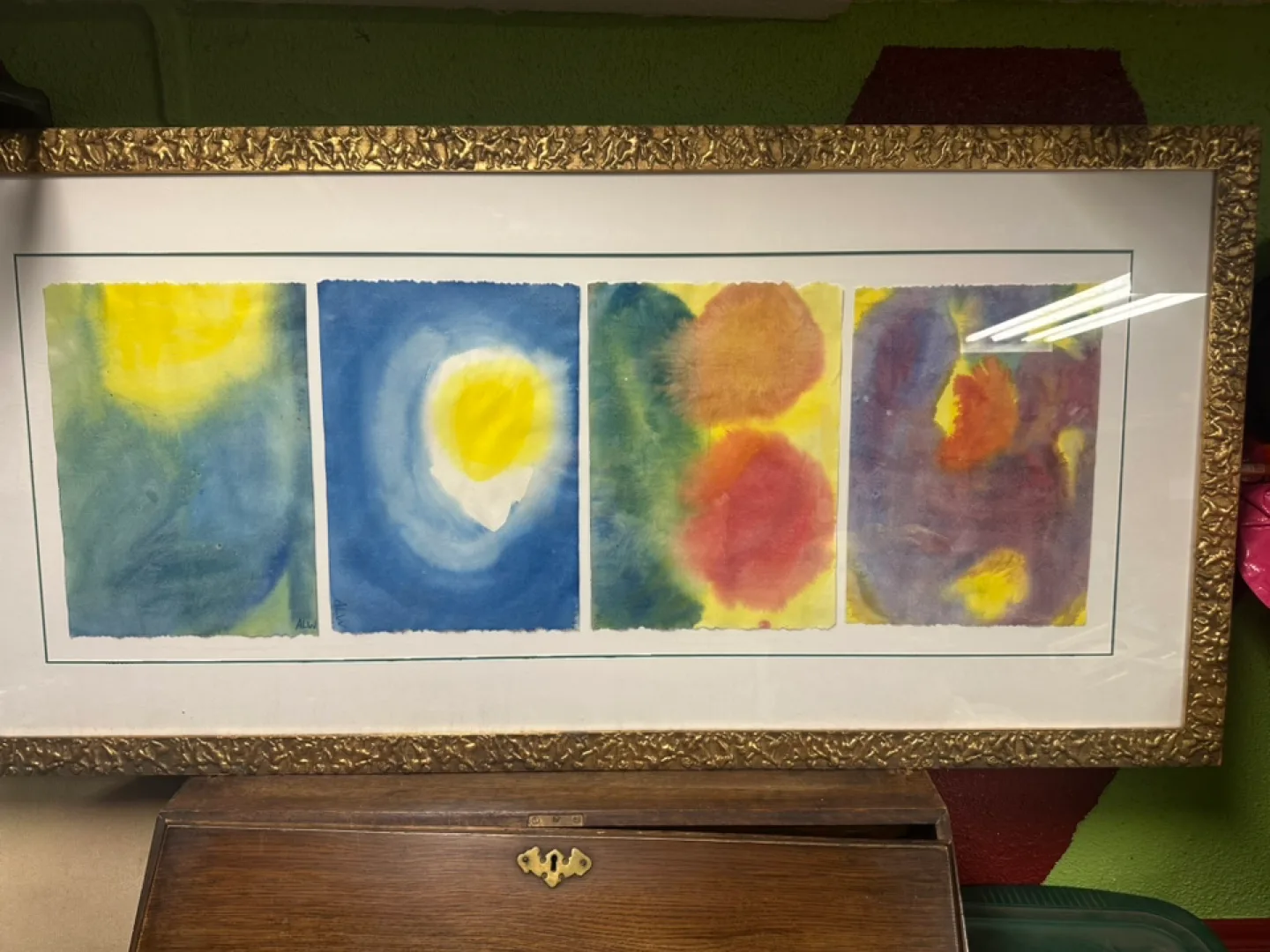 Framed Abstract Watercolor Painting - Four Panels image indicator(2)
